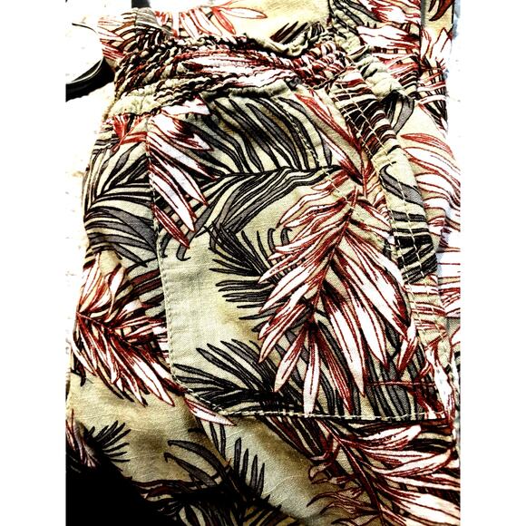 CALI 1850 Linen Blend Palazzo Pants Size Medium Tropical Leaf Print Beach Cruise - Picture 6 of 8